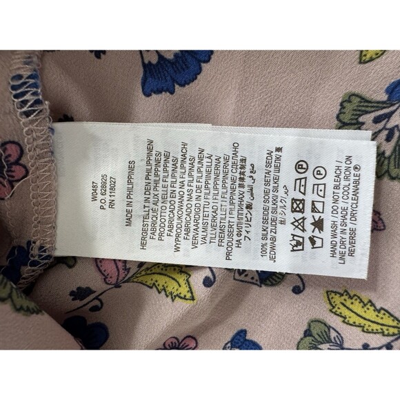 Boden Silk Floral Blouse Size 8 Peasant Boho Tunic Workwear Top Classic Chic - Picture 4 of 7